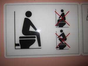 How to use a toilet, Thai sign